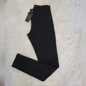 Shinestar Women Black skinny Dress Pants w/ front slits size Large